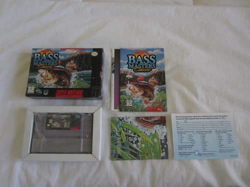 BASS Masters Classic (SNES) Super Nintendo CIB 100% Complete 1995 Malibu RARE
