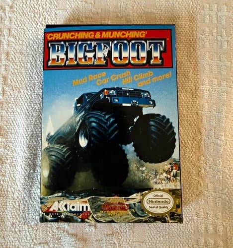 Acclaim Bigfoot NES Racing Drag Racing CIB Complete w/ Manual NTSC-U/C