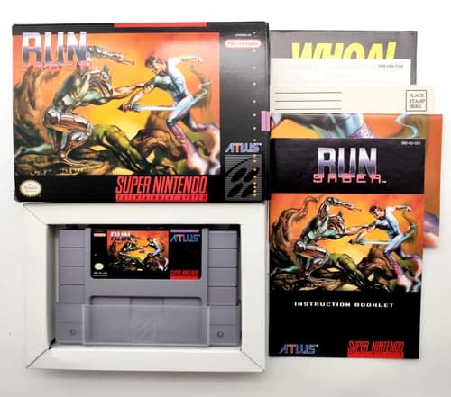 Run Saber (Super Nintendo SNES, 1993) COMPLETE CIB Authentic +All Inserts!