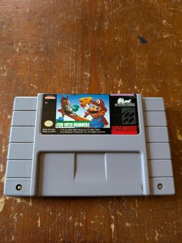 Mario's Early Years Fun with Numbers SNES Cartridge Video Game Super Nintendo