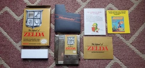 The Legend of Zelda Nintendo NES Gold Complete Box Map Instruction Manual CIB !!