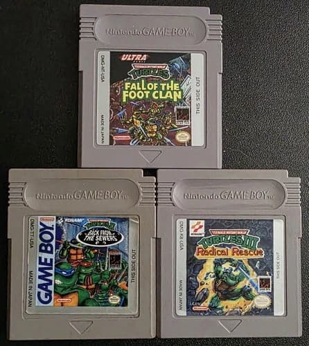 Teenage Mutant Ninja Turtles 1 2 3 III: Radical Rescue Sewers Foot Gameboy Games