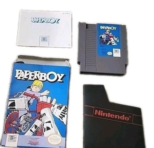 PAPERBOY NES 1988 ORIGINAL NINTENDO CIB COMPLETE BOX GAME PLASTIC SLEEVE MANUAL