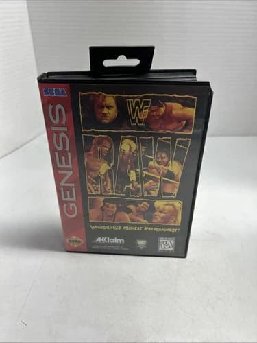 WWF Raw (Sega Genesis, 1994) CIB with Manual Tested And Working