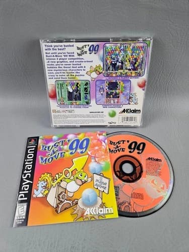 Bust-A-Move '99 PlayStation Video Game 2 Player Action Puzzle PS1 CIB