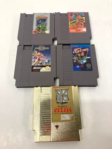 5 Nintendo NES Games: Zelda, Castlevania, Double Dragon, Spy Hunter, Donkey Kong