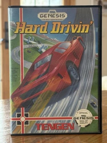 Hard Drivin' (Sega Genesis, 1991) COMPLETE w/ Box VG Tested