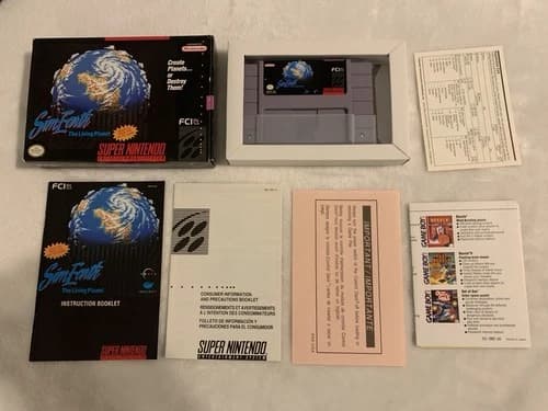 SimEarth: The Living Planet (SNES, 1992) CIB Manual Reg Card Super Nintendo