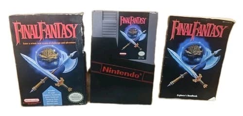 Final Fantasy (Nintendo NES 1990) in Box w/ Manual *NO MAP*- TESTED!