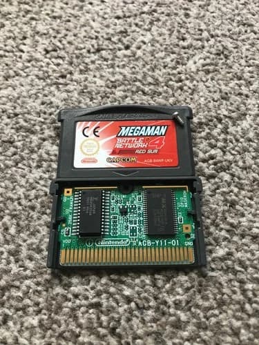 GENUINE MEGA MAN BATTLE NETWORK 4 RED SUN NINTENDO GAMEBOY ADVANCE GAME GBA SP