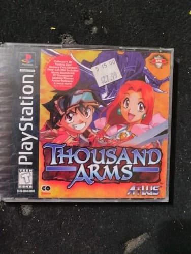 **Thousand Arms PS1 Game Sony PlayStation 1, 1999, Complete with Manual 2 Disk**