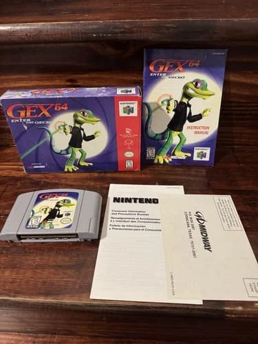 Gex 64: Enter the Gecko (Nintendo 64 N64) Complete In Box CIB