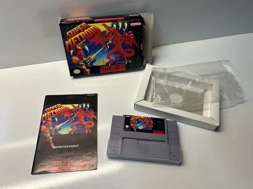 Super Metroid Complete in Box CIB SNES Working Saves Good Condition