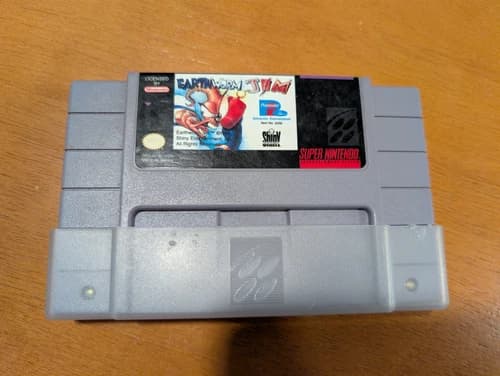 Earthworm Jim (Super Nintendo, 1994, SNES) - Authentic - Cartridge Only