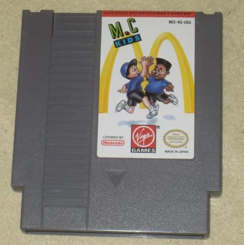 M.C. Kids for NES. Authentic. Cleaned/Tested Nintendo. Rare. MINT! McDonalds.