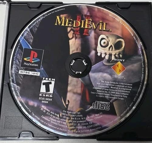 MediEvil 2 (Sony PlayStation 1, 1998) PS1 Game Disc Only Tested Works