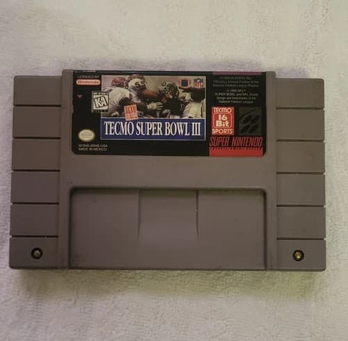 Tecmo Tecmo Super Bowl III Final Edition Super Nintendo SNES Game Cartridge