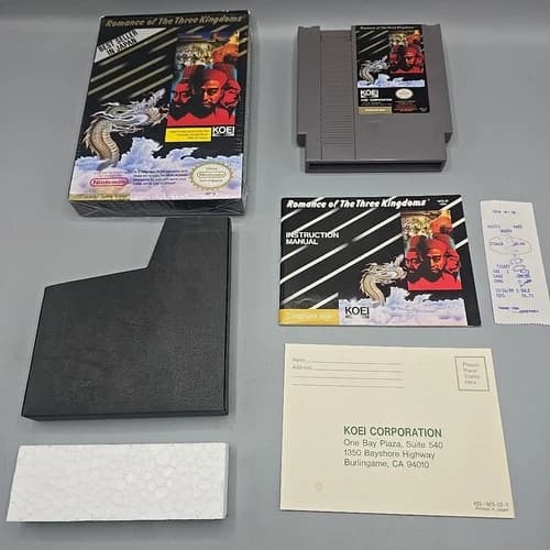 Romance of the Three Kingdoms (Nintendo NES) Complete With Manual CIB