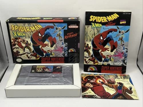 Spider-Man and The X-Men in Arcade's Revenge (Super Nintendo SNES) Complete CIB