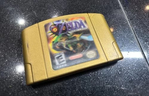 Nintendo N64 Zelda Majora's Mask Vintage Video Game Authentic Gold