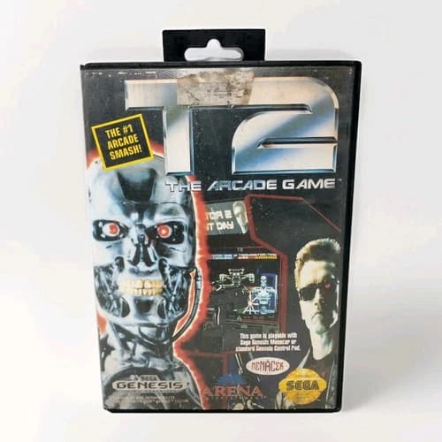 Terminator 2 T2: The Arcade Game (Sega Genesis 1992) CIB Complete w/ Manual READ