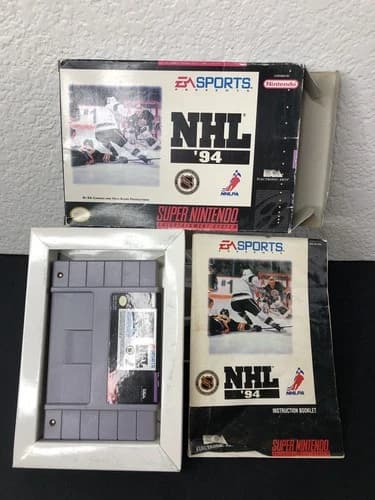 NHL ‘94 Super Nintendo SNES CiB 1993 EA Sports NHLPA Official Hockey Tested Work