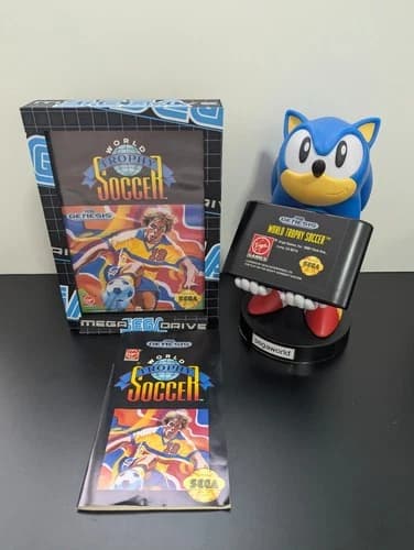 SEGA Genesis WORLD TROPHY SOCCER Retrogame CIB