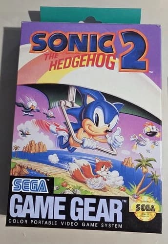 TESTED Sega GAME GEAR Authentic SONIC THE HEDGEHOG 2 with Manual in NEW Box CIB