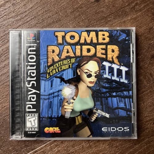 Tomb Raider III 3 Sony PlayStation 1 PS1 Black Label Complete Cleaned Tested