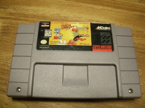 The Itchy And Scratchy Game Simpsons Super Nintendo SNES Tested Authentic