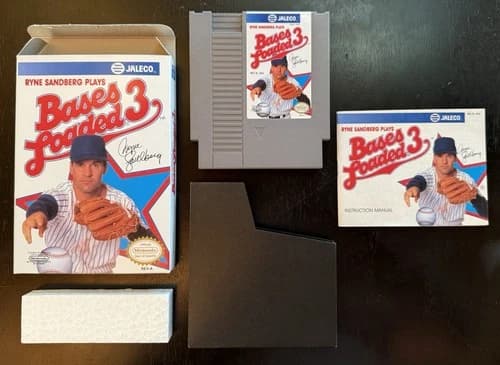 Ryne Sandberg Plays Bases Loaded 3 Complete in Box CIB! (Nintendo, NES 1991)🔥