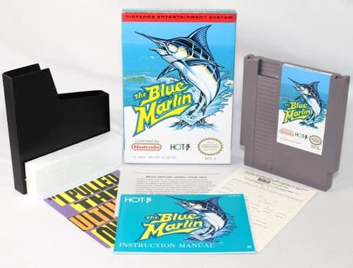The Blue Marlin NES Nintendo Complete CIB! Great Condition w/ RARE REG CARD!