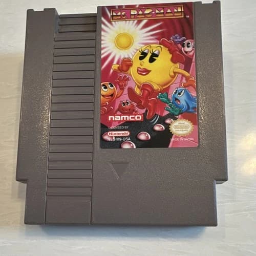 Namco Ms. Pac-Man Nintendo NES Cartridge NTSC-U/C (US/Canada) Authentic