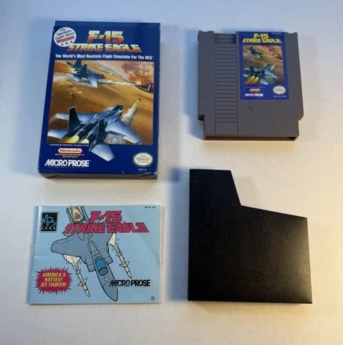 F-15 Strike Eagle Nintendo NES Micropose Complete, CIB, USA