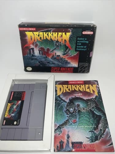 Drakkhen (Super Nintendo SNES) Complete in Box CIB Authentic Tested