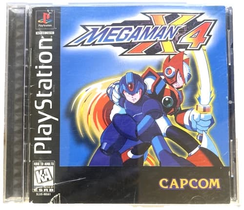 Mega Man X4 Complete CIB Black Label Action Shooter PS1 PlayStation 1 Capcom