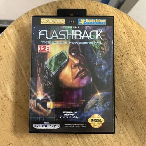 Flashback The Quest for Identity Sega Genesis Complete w/ Manual CIB