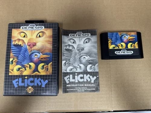 Flicky Sega Genesis Complete In Box CIB Great Shape