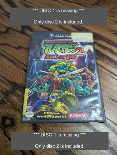 Teenage Mutant Ninja Turtles 2 Battle Nexus NINTENDO GAMECUBE Game *Disc 2 Only*