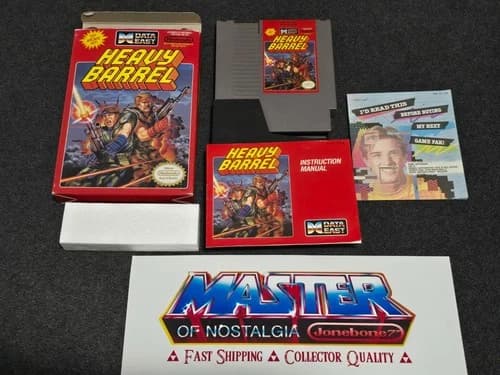 NES Nintendo HEAVY BARREL Complete CIB Box Game Data East Rare