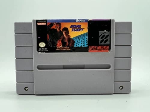 SNES Super Nintendo Rival Turf! Authentic Tested & Working Jaleco 1992