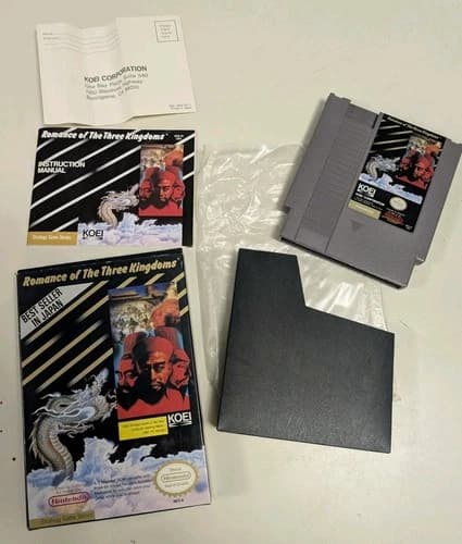 Romance of the Three Kingdoms (Nintendo NES) Complete With Manual CIB