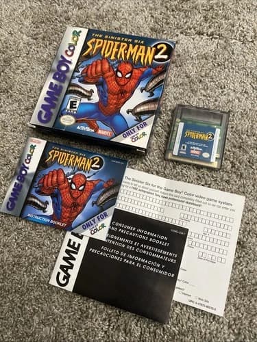 Spider-Man 2: The Sinister Six Game Boy Color GBC Complete 100% CIB w/ REG CLEAN