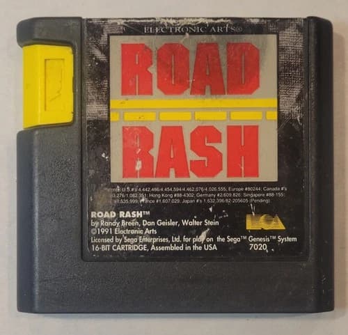 1992 Road Rash Sega Genesis Video Game OEM Cartridge Only - Tested & Works