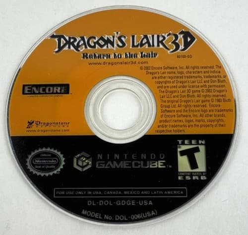 Dragon's Lair 3D Game Only Nintendo GameCube