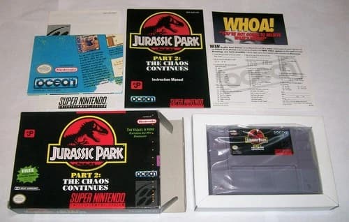 Jurassic Park 2: The Chaos Continues (Super Nintendo, 1994) 100% CIB!! SNES