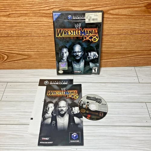 WWE WrestleMania X8 (Nintendo GameCube, 2004) Video Game CIB Black Label