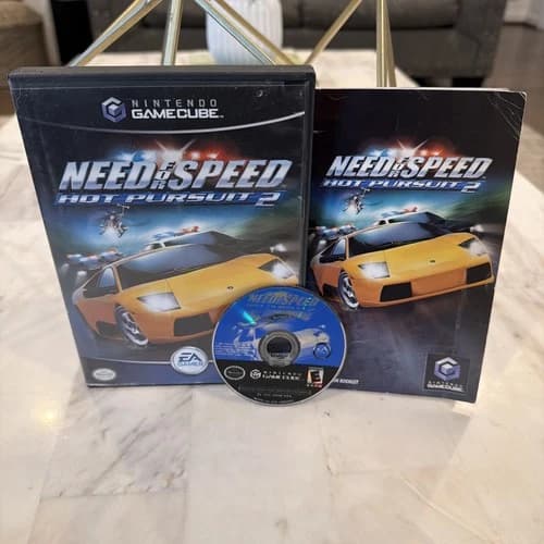 Need for Speed Hot Pursuit 2 GameCube Black Label Complete CIB Reg Card Tested