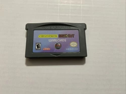 GBA Centipede Breakout Warlords Nintendo Game Boy Advance 3 in 1 Atari Arcade