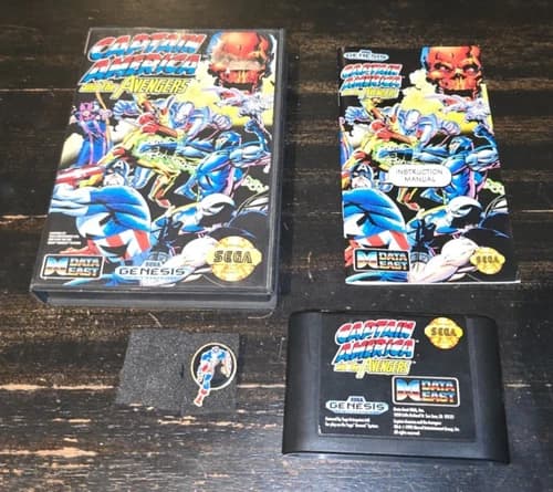 Captain America and the Avengers Sega Genesis Complete With Pin Tested
